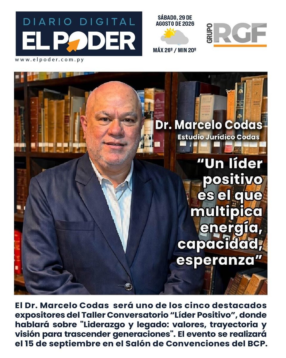 elpoderpy's tweet photo. ¡Buenos días! Empezá tu jornada bien informado.
📰 Portada de nuestro diario #ElPoderPy del sábado, 29 de agosto de 2026.
🗞️ Te compartimos también los temas más destacados de los diarios nacionales.
Seguinos en: 📲 Facebook 📲 Tik Tok 📲 Ig
#TapasDeDiarios #Noticias https://t.co/222xl67qlv