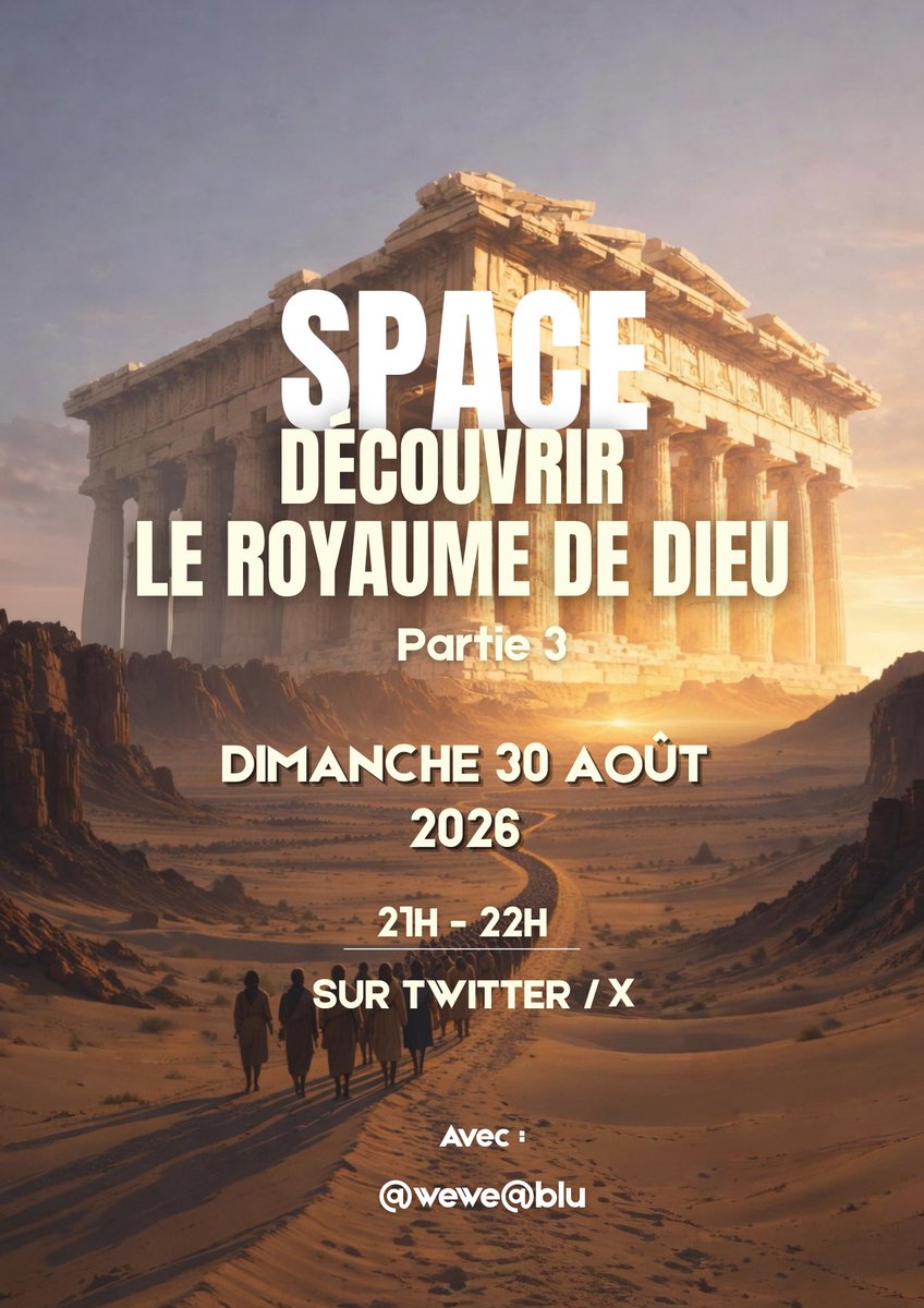 wewe0blu's tweet photo. Sommes nous en train de poursuivre le Royaume de Dieu ? 

On se retrouve demain soir pour la suite de nos Spaces sur Découvrir le Royaume de Dieu ⤵️ https://t.co/c7lH3lXvwA