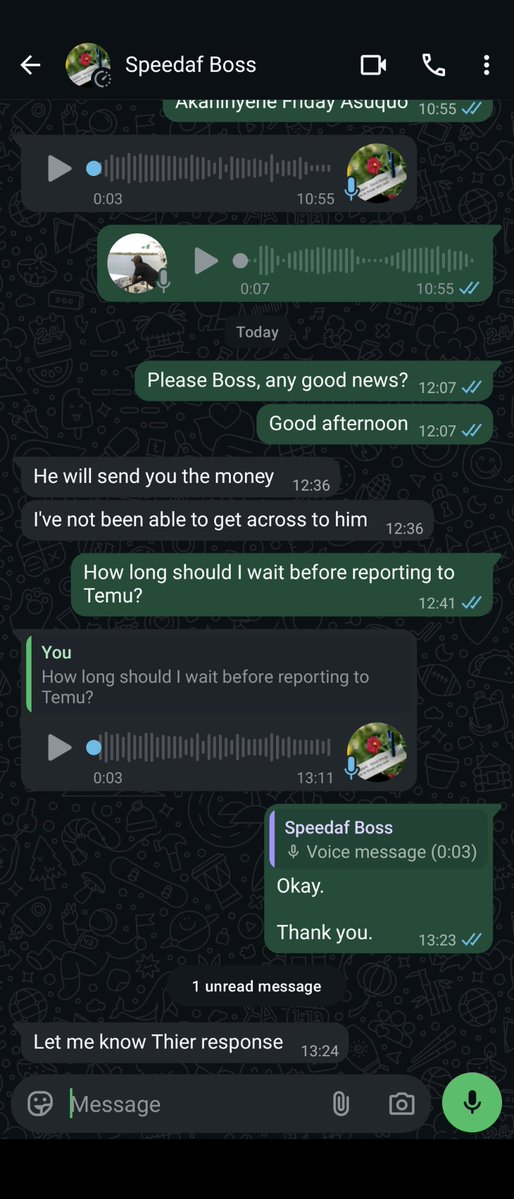 BrIuInO's tweet photo. @shoptemu @shoptemu and @Officialspeedaf are silent over my plight.

@Officialspeedaf representative in Uyo sold the shoes I sent thro the company to Temu in June 2026.

Kindly reach out to him on 09134665309 and see m screenshots for confirmation.

Thank you
Akaninyene Asuquo
08067080317 https://t.co/72A5UtD2iV