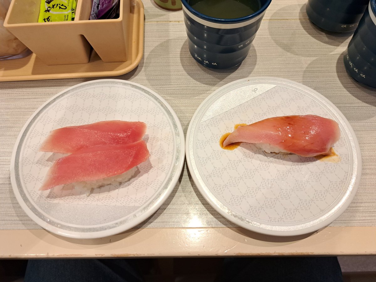 Planetarium123's tweet photo. はま寿司🍣中トロとまぐろ https://t.co/u6LPhFLZ2D