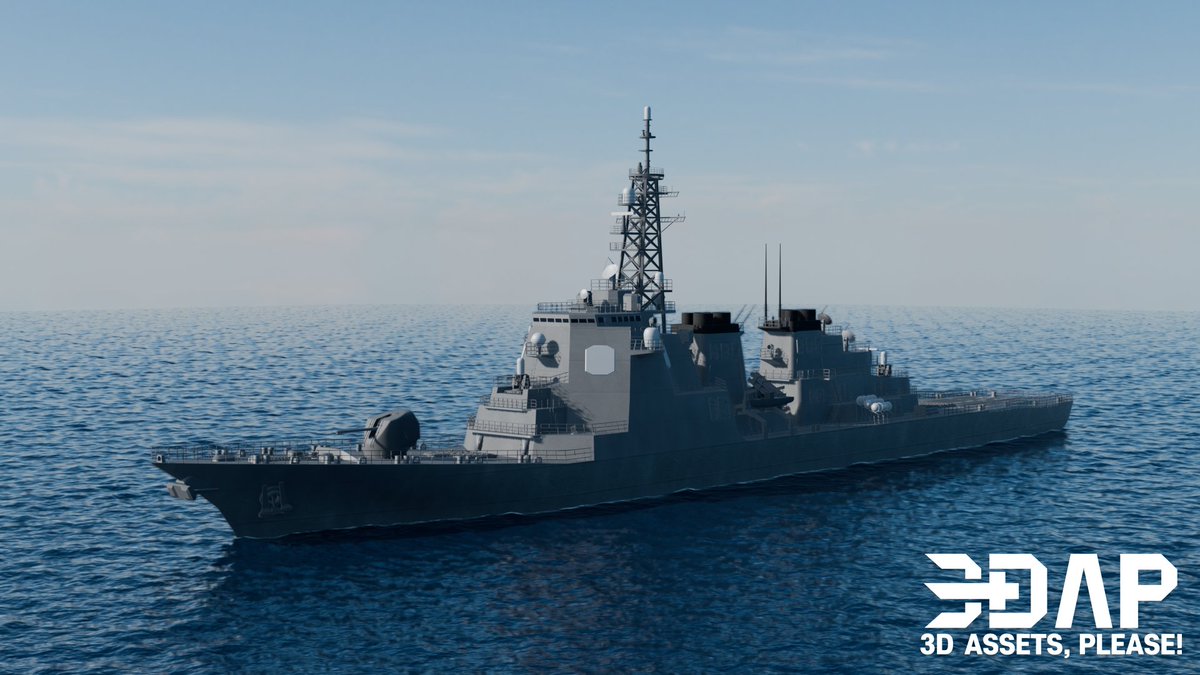 3DCG_mylife's tweet photo. JMSDF Kongo-class Aegis Destroyer Blender 3D Modeling🇯🇵

[CINEMATIC RENDERING]

#Kongo #JMSDF #Japan #Missilelauncher #Naval #Gameready #Blender #b3d #Military #Warship #3dassetsplease #3dasset #Highpoly #3Dwork #こんごう #護衛艦 #海上自衛隊 #イージス艦 #イージス護衛艦