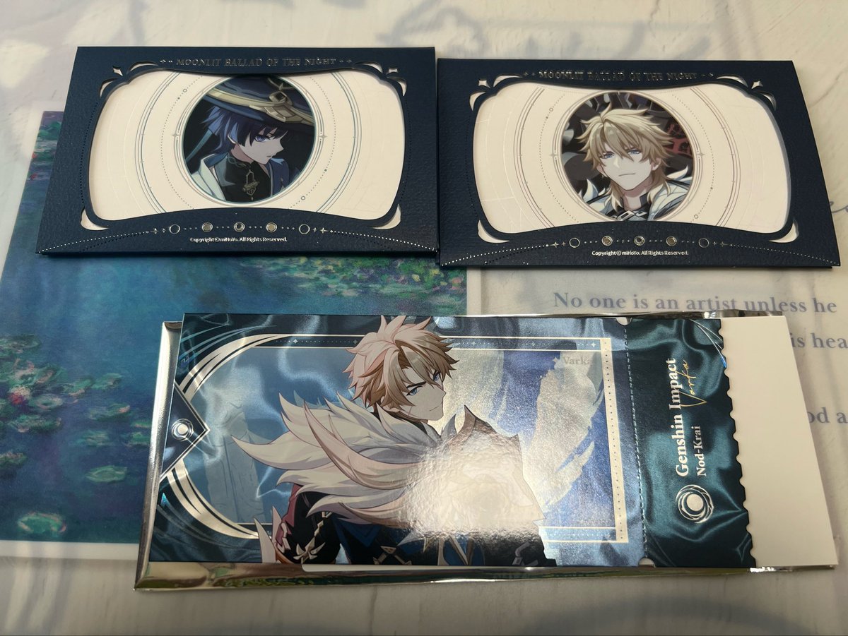 kill_ghost_p's tweet photo. 【交換】原神 月夜の叙事詩シリーズ　コレクションカードセット

【譲】アリス、ラウマ、ヤフォダ、ネフェル、アルベド、放浪者⭐️、ファルカ⭐️
【求】同異種フリンズ、定価➕送料

譲渡は無印のみ。
⭐️はフリンズと交換のみ。 https://t.co/tbkd9Xw5ta
