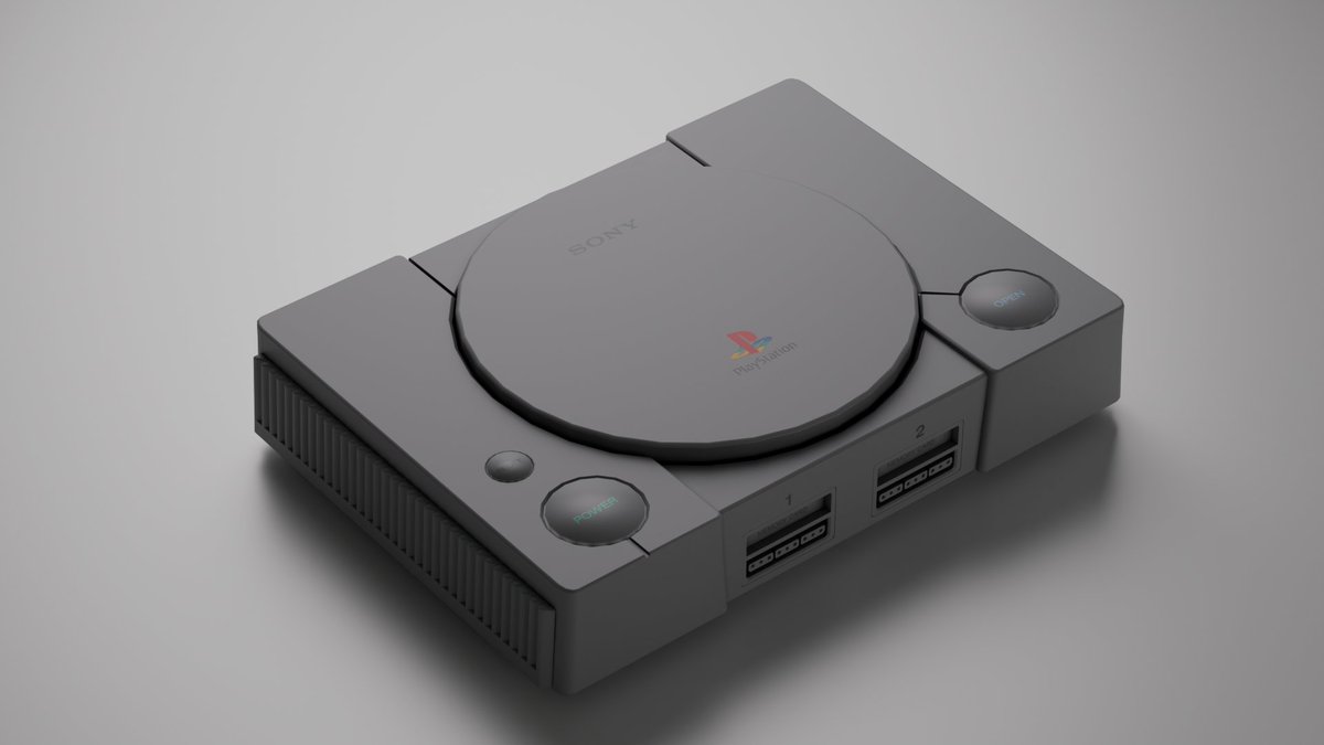Digimotto_net's tweet photo. 初代PlayStation、モデリングしました。
思い入れのあるゲーム機なので、作ってて終始ニヤニヤしてました！
#Blender #b3d #3DCG #PlayStation #初代プレステ https://t.co/htuhp6lF2Y