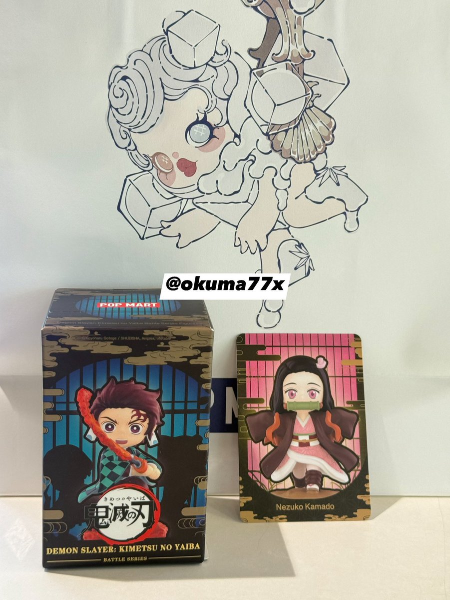 okuma77x's tweet photo. ปล่อยต่อ กล่องสุ่ม POP MART เนซึโกะ 
เช็คการ์ด ยังไม่แกะซอง 🎁✨
ราคา 390 รวมส่ง ลดราคาได้ค้าบ
#ตลาดนัดไยบะ #ตลาดนัดดาบพิฆาตอสูร https://t.co/ya8r5qlFl1