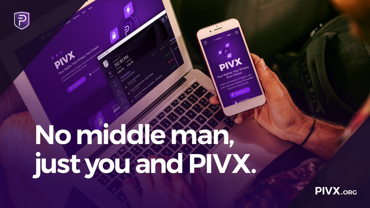 Alanikhunmahx's tweet photo. Middlemen are the whole problem⚠️

We love decentralized networks like $PIVX, no gatekeeper deciding who gets to send, receive, or hold their own money.

If you want no gatekeeper, start transacting➡️https://t.co/h96Kb2KNQb https://t.co/kl065tE57e
