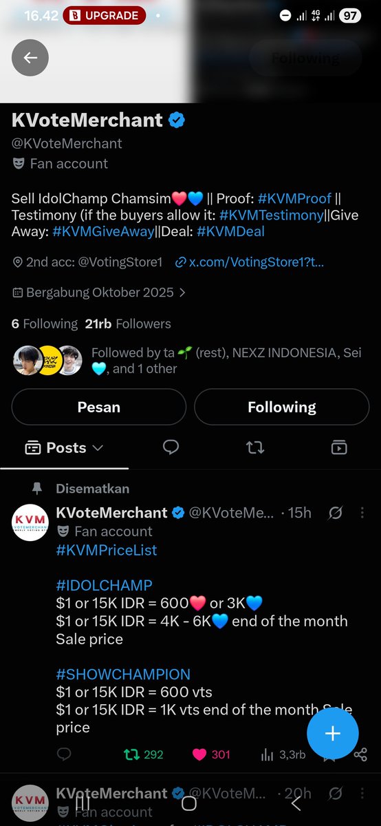 Dtnndtn's tweet photo. @nexz_idn @KVoteMerchant Done for #NEXZ https://t.co/Z3OfZVaQWj
