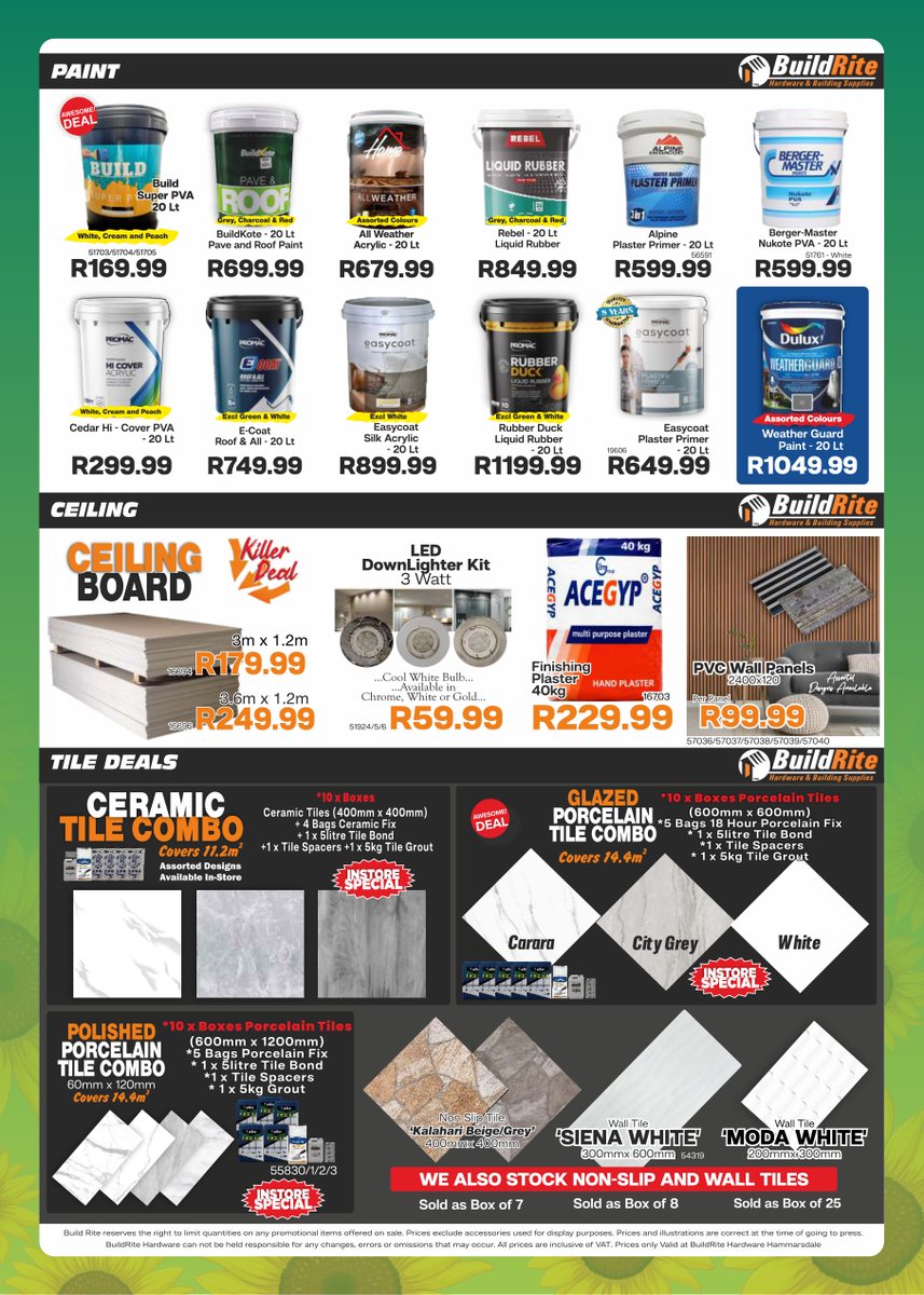 BuildriteH's tweet photo. BuildRite Hardware Spring Sale is now on at Hammarsdale... Are you ready for these Crazy prices and many more Amazing deals!!!😁

#Hammarsdale #ethekwini #kwazulunatal #catoridge #mpumalanga #buildrite #buildritehardware #hardware #hardwarestore #affordable #dream https://t.co/ckcQHUDpXU