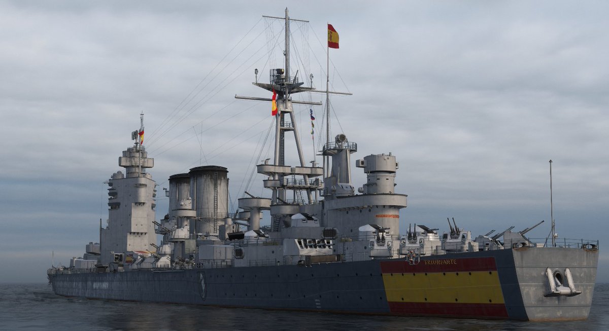 yaboutaicou's tweet photo. World of Warships

IX Triunfante (トリウンファンテ) 
Pascual Cervera y Topete (パスクアル・セルベーラ・イ・トペーテ、1839 ～ 1909 年) 提督
をお迎えできました。
プレイ８周年で半額クーポンがいただけたので・・・
買いました。🤣