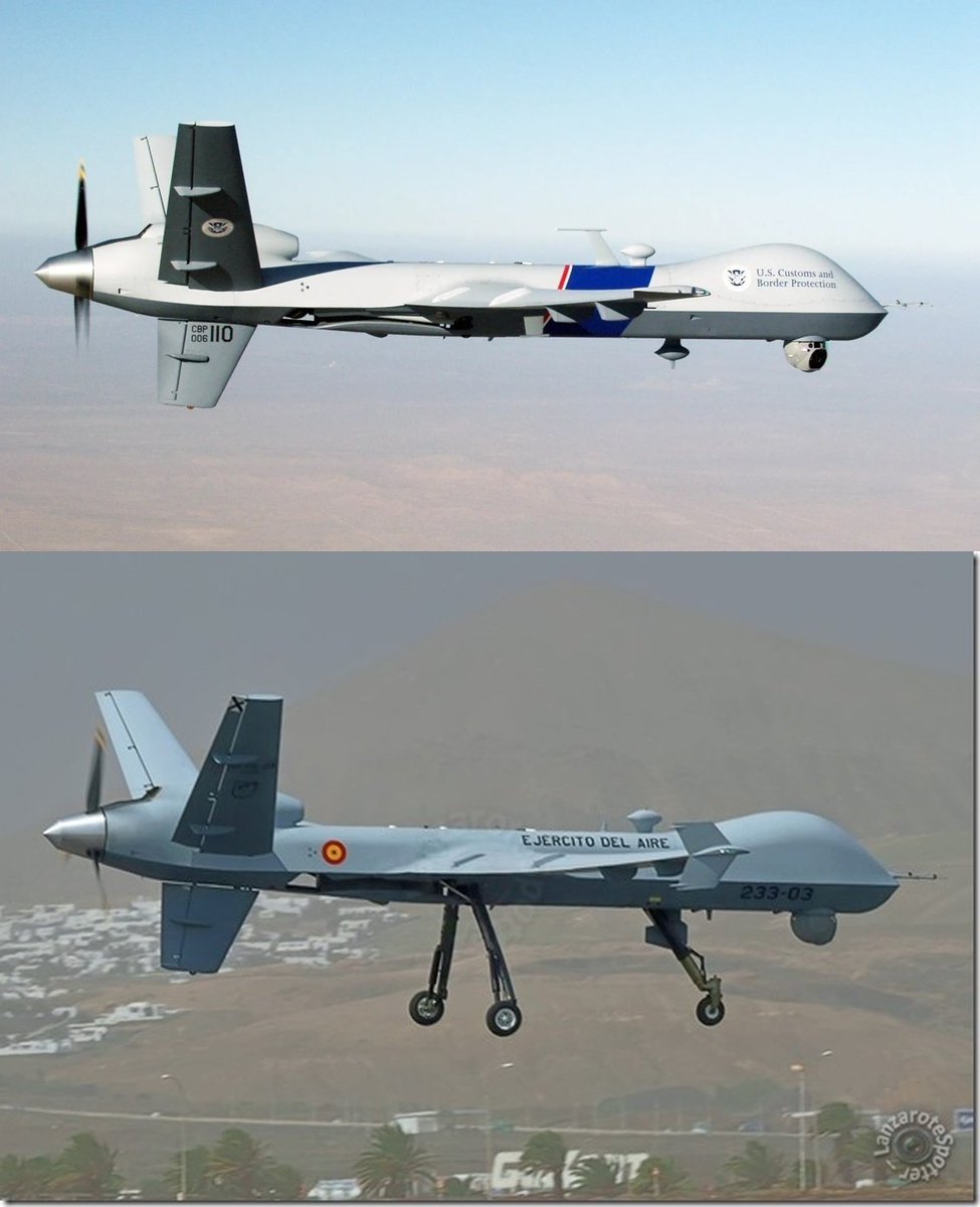 KepaSagardi's tweet photo. ¿Puede alguien explicarme por qué el Gobierno de España 🇪🇸 no está empleando los drones MQ-9A Predator B del Escuadrón 233, Ala 23, @EjercitoAire, contra el narcotráfico y demás tráficos ilegales cuando por ejemplo en EEUU 🇺🇸 su guardia fronteriza los utiliza con gran éxito? https://t.co/eXtC674IdH