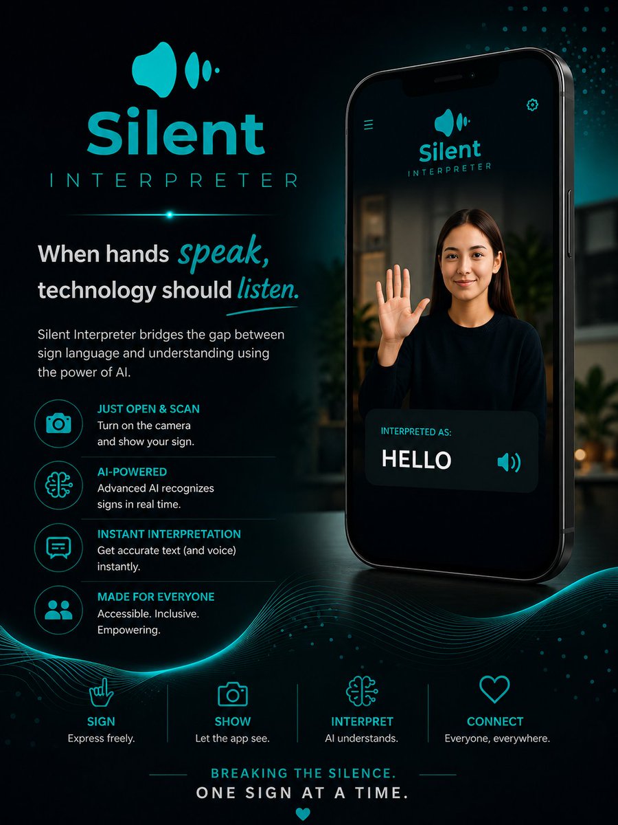 rpn098's tweet photo. Breaking communication barriers one sign at a time. 
Meet Silent Interpreter our AI-powered sign language interpreter. With @r_adithi_ and @svthome29  #GWYFellowship #GWY @connectdoradao 
https://t.co/CpkZfVT4D0 https://t.co/kv5JTt8ecX