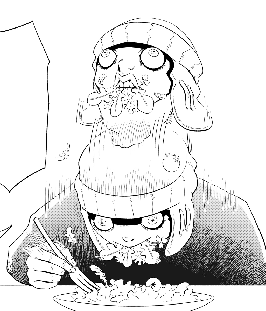 0IG0IG's tweet photo. サラダを食べるセッコ君 https://t.co/xxmsAveAK1