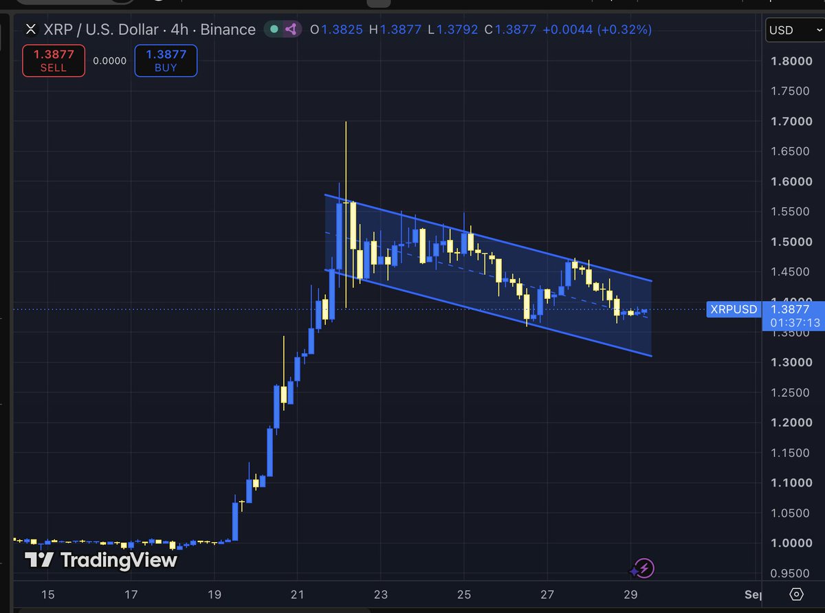 Bird_XRPL's tweet photo. This is an obvious bull flag on the XRP chart.

Market makers will do everything in their power to convince you it’s going lower, that you’ll get a better entry during a bull run.

Then… BOOM. Gone. Opportunity missed.

The next leg up is coming.

Hopefully, this week 🚀 https://t.co/X7GWWkoMKs
