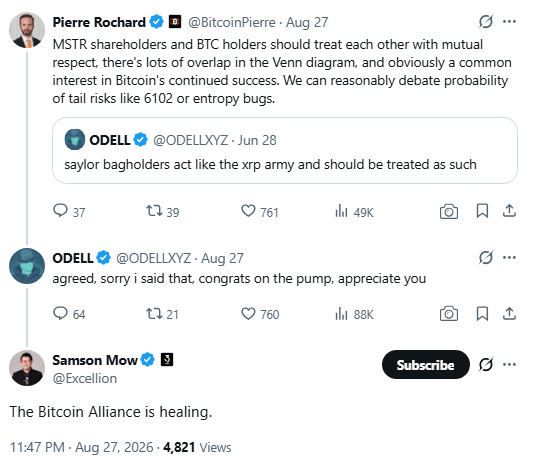 hodlonaut's tweet photo. - "agreed, sorry i said that, congrats on the pump, appreciate you"

- "The Bitcoin Alliance is healing"

If this is healing, maybe bone cancer is preferable? https://t.co/x23cTCZ7Tk