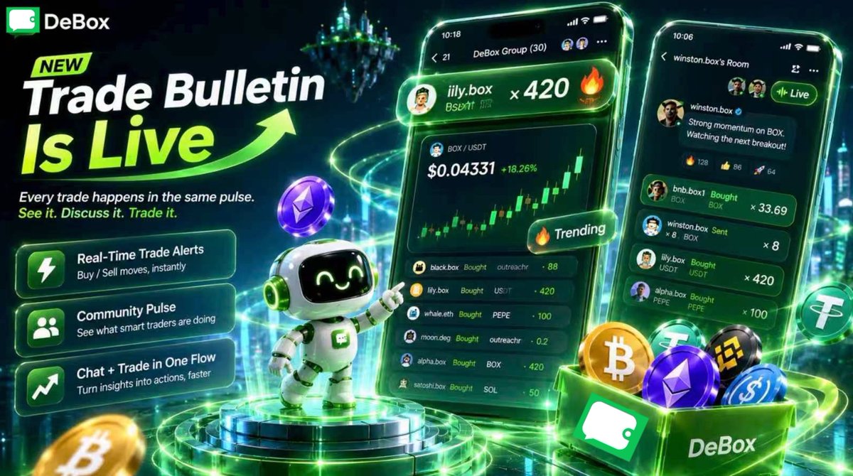 DeBox_Social's tweet photo. See every trade as it happens and stay in sync with the community in real time.
Discover the signal, join the conversation, and turn market momentum into action with DeBox. https://t.co/QyFITcYPfp