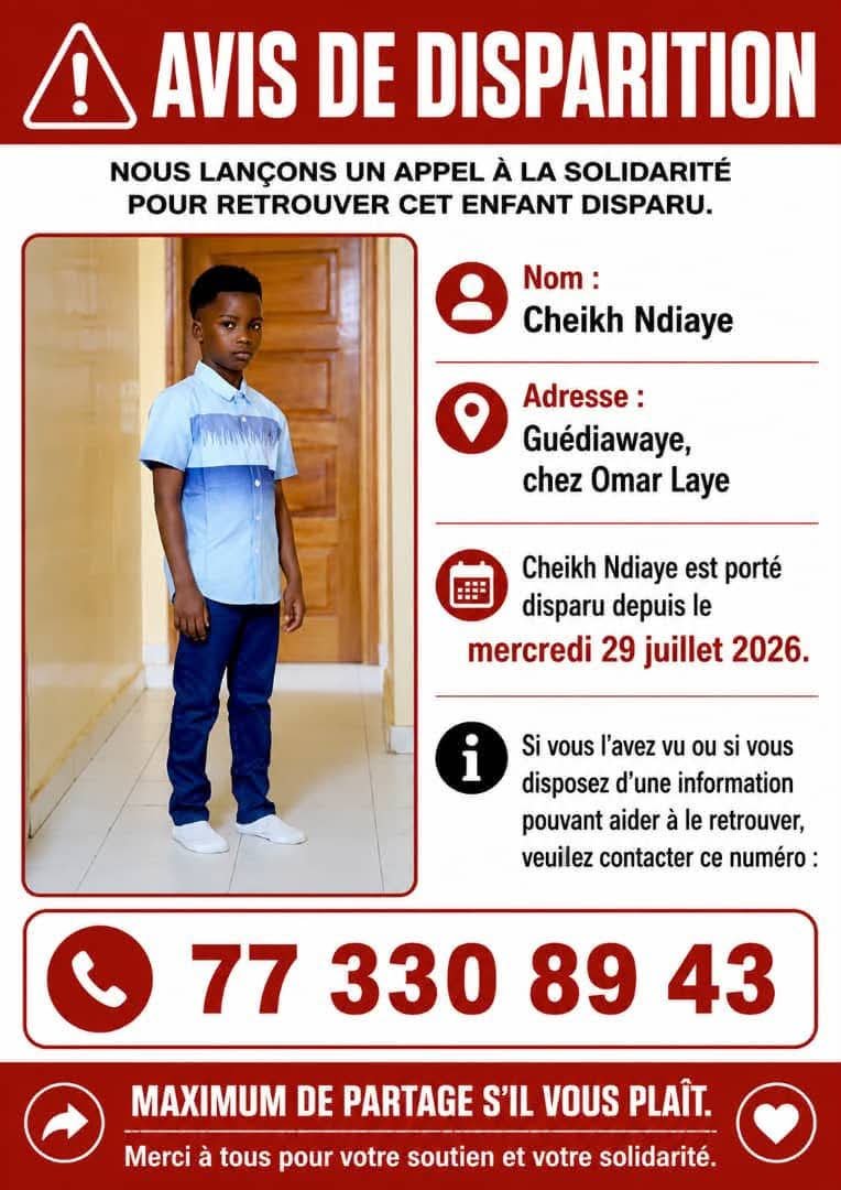 Avis_Senegal's tweet photo. 🚨Sa famille ey toujours sans nouvelles de lui💔 https://t.co/eNcJ9VRp4w