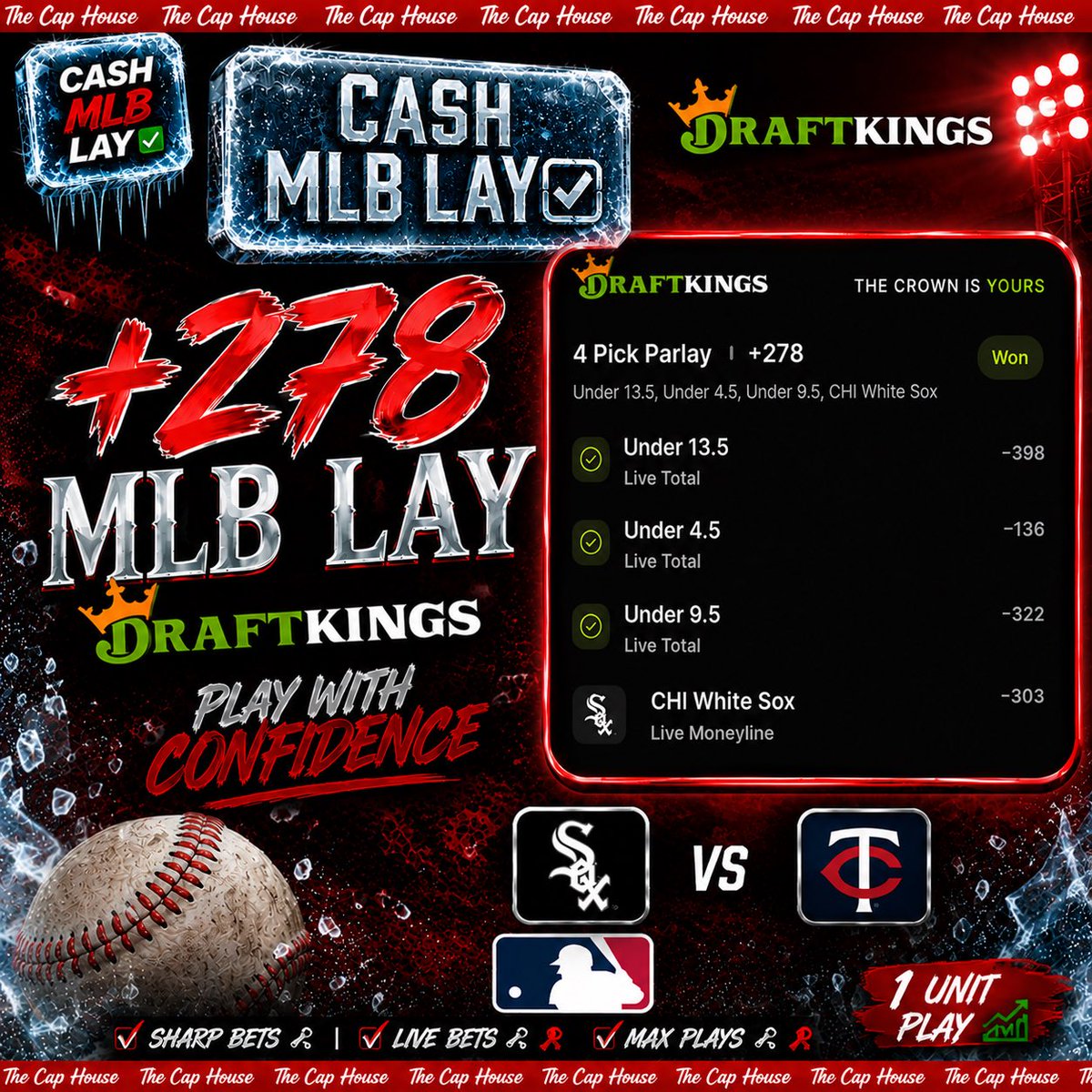 Vick7300's tweet photo. Cash Money Records ✅🤌🏾💰

Cash the +278 MLB LAY⚾️

♥️ if you want a 🆓 POD.

Dropping on X later today https://t.co/gvd8QLD5c1