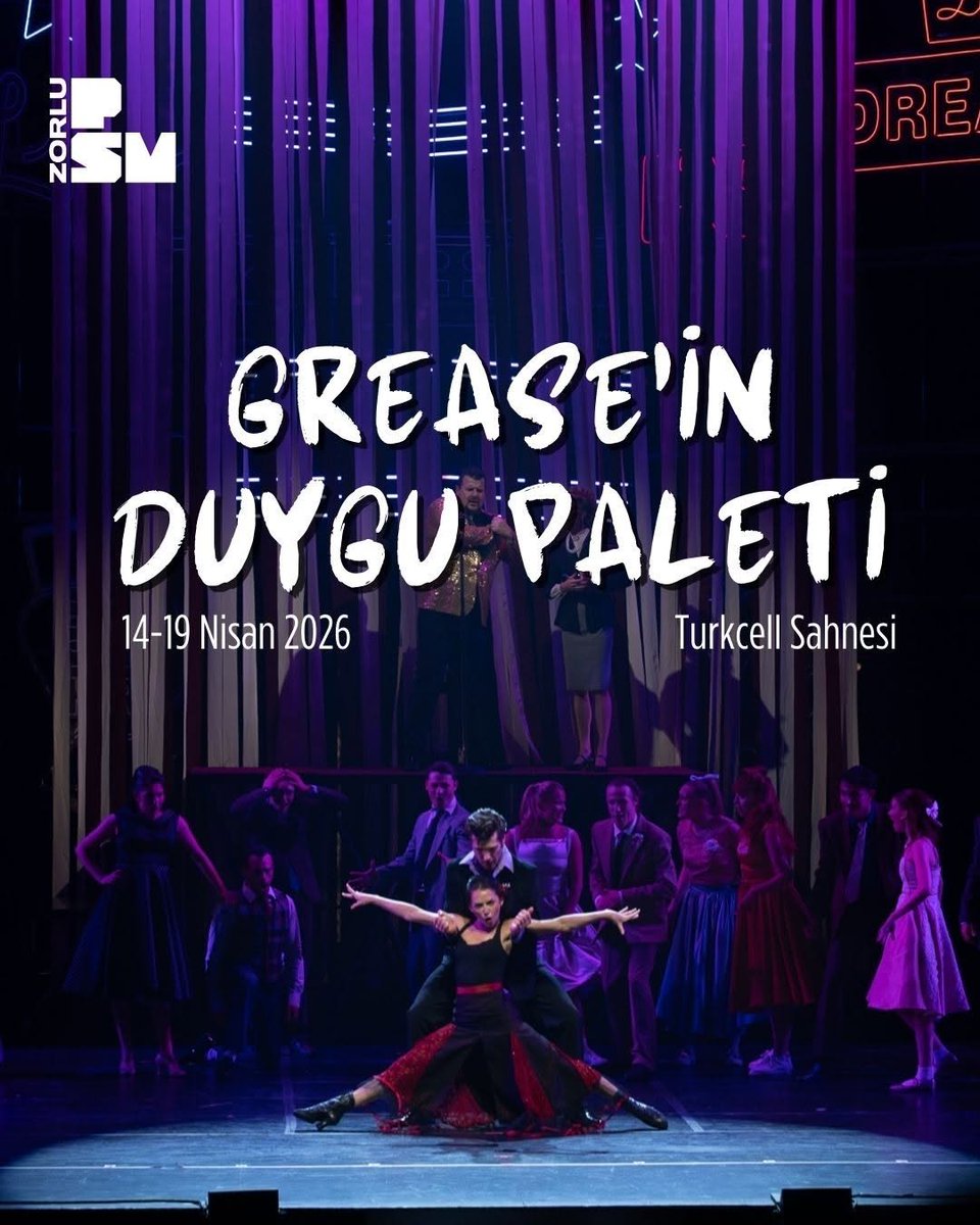 leahabbott9kb's tweet photo. Grease, gelmiş geçmiş en ikonik müzikallerden biri olarak Zorlu PSM’de yepyeni ve göz kamaştıran bir prodüksiyonla karşınızda!❤️❤️

Danny ve Sandy’nin aşkını, her zamankinden daha dinamik, gürültülü ve nefes kesen bir gösteriyle yeniden yaşayın. “You... https://t.co/86p8YzjC4t