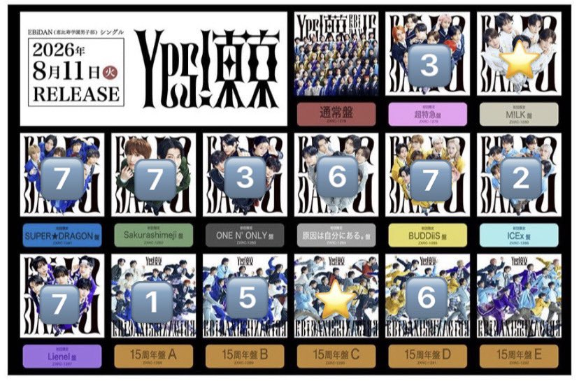 ___trhk3ds's tweet photo. EBiDAN Yes!東京 CD 交換 買取

【譲】画像参照
【求】買取（0.05/枚）>⭐️

未開封、封入トレカ有
郵送or M!LK現場での手渡し

お気軽にお声掛けください。

#EBiDAN交換 #EBiDAN譲 https://t.co/fyiacmt0W3
