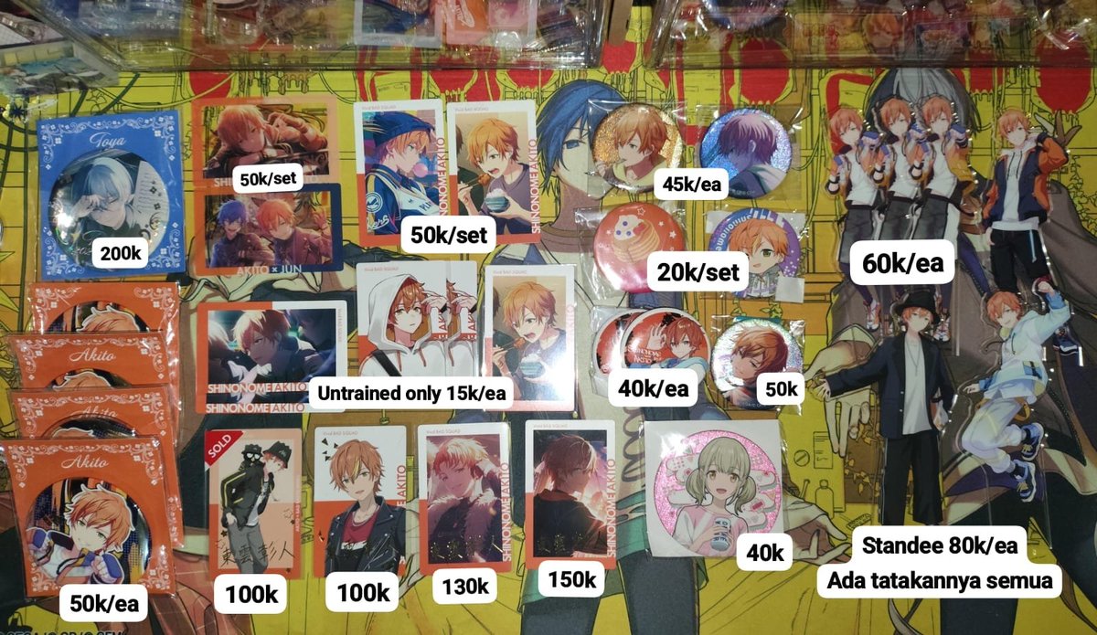 OlympusDar's tweet photo. WTS PROJECT SEKAI AAB Offi Merch mostly Shinonome Akito &amp; Aoyagi Toya Ready ina siap kirim ya ges bisa oren juga udh gratong ✨ 

#warungprsk #warungproseka #zonauang #zonajajan #warunganime https://t.co/BZrlvsX6cy