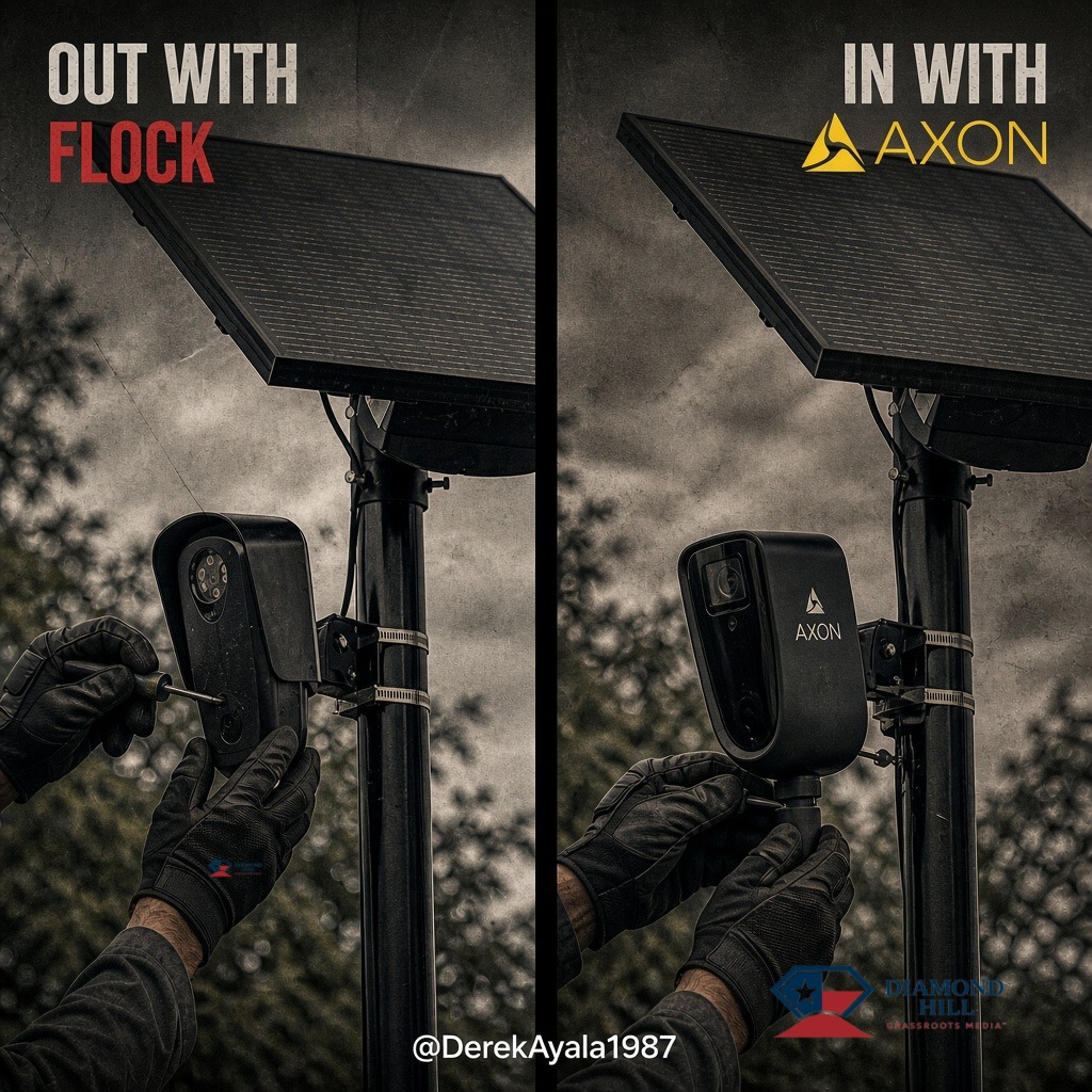 DerekAyala1987's tweet photo. If you start seeing cities putting up Axon cameras in replace of Flock cameras then look back on who purchased shares in Axon… that includes President Trump. https://t.co/3zDu9gujCT