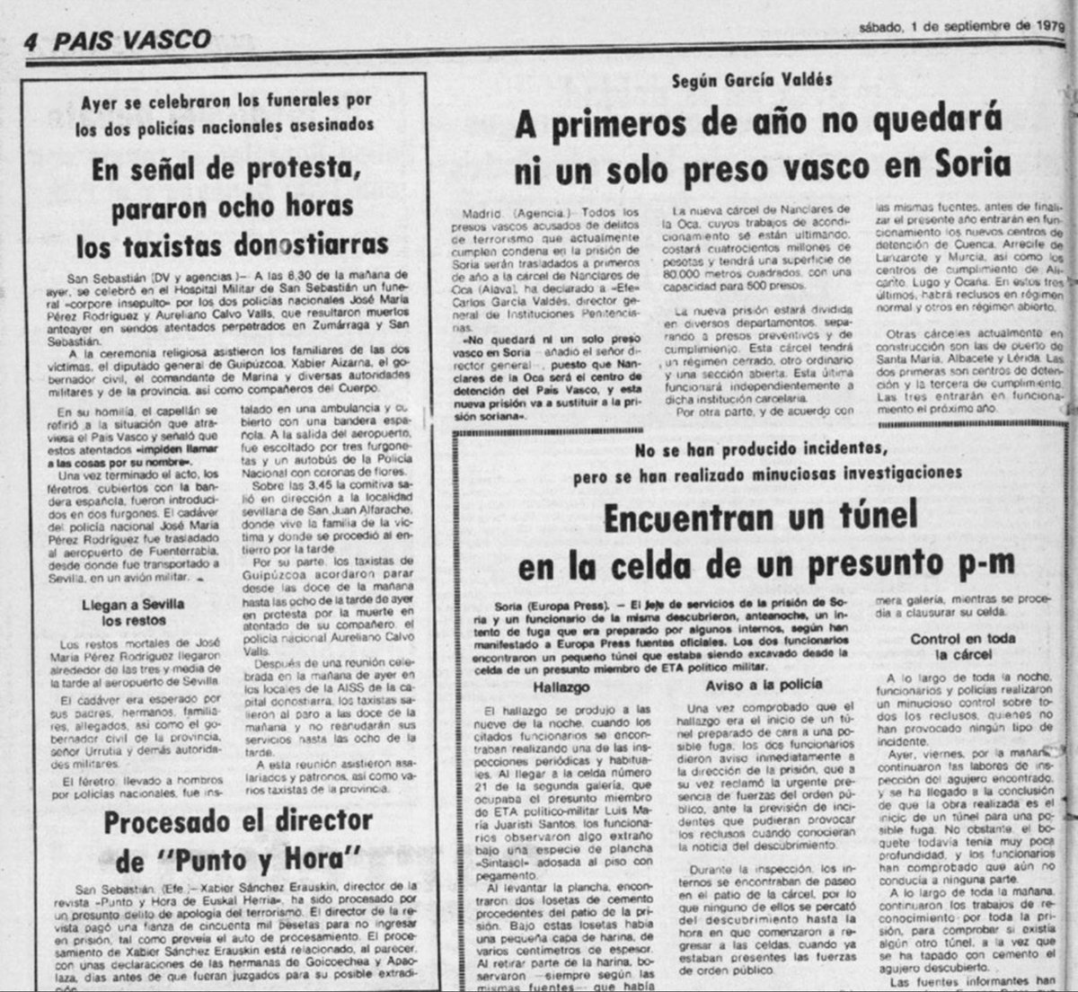 MemorialVT's tweet photo. 30/08/1979. Zumárraga. Se cumplen 47 años del asesinato por ETA-m del agente @policia JOSE MARÍA PÉREZ RODRÍGUEZ. Tres pistoleros etarras tendieron una emboscada a 7 agentes de Policía cuando iban de la estación de Zumárraga a la Comisaría, matando al policía Pérez Rodríguez. https://t.co/QquwV92OAw