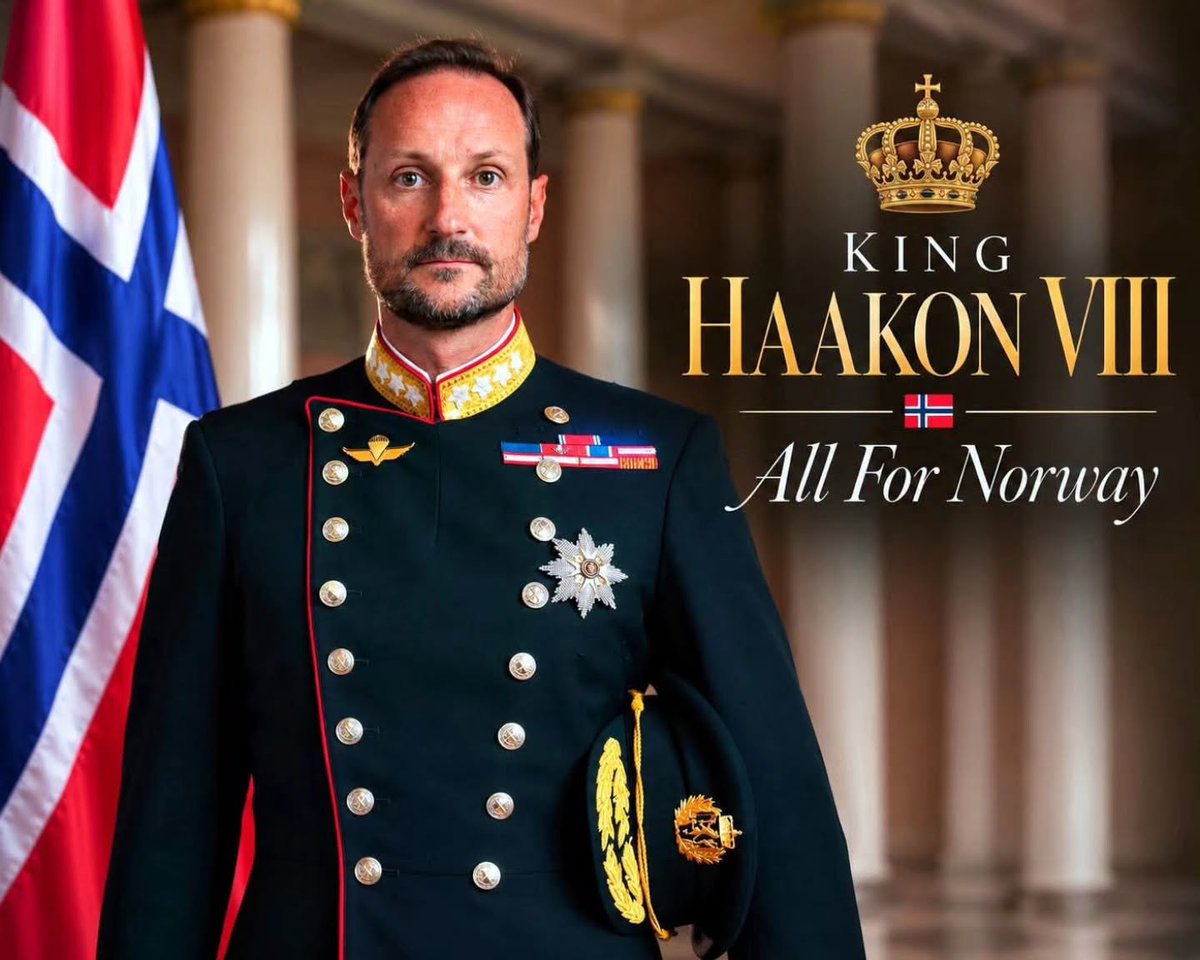 AlmanachGotha's tweet photo. HM King Haakon VIII of Norway - Reign: 28 August 2026 – present - Born: 20 July 1973, The National Hospital, Oslo, Norway - Spouse: Her Majesty Queen Mette-Marit of Norway - Parents: His Late Majesty King Harald V of Norway and Her Majesty Queen Sonja of Norway - Heir: Her Royal Highness Crown Princess Ingrid Alexandra of Norway.

Almanach de Saxe Gotha Website:
https://t.co/jFYBBBT5ZN
https://t.co/wZZYou9hzp