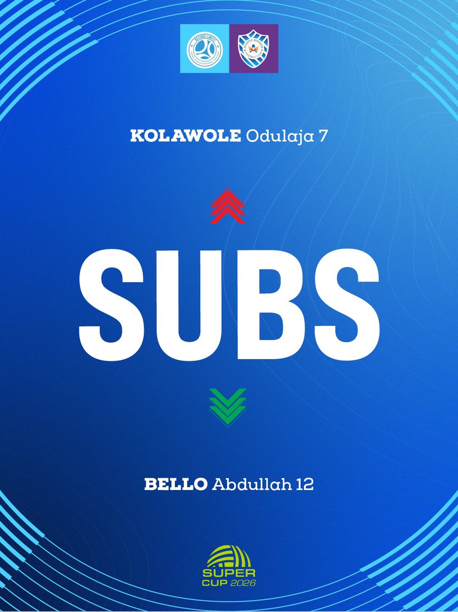 AtlanticBFC's tweet photo. 85’ SUBSTITUTION;
Kolawole Odulaja makes way for Bello Abdullah…
⚫️0️⃣-1️⃣⚪️
#ABFC #TCCSuperCup https://t.co/45mv2JyZ5h