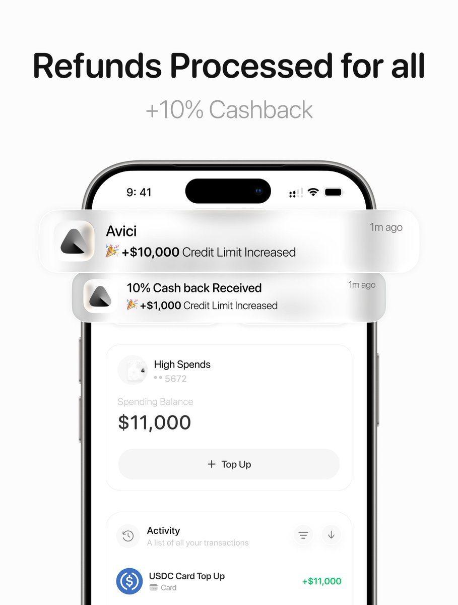 avici's tweet photo. UPDATE: Refunds are processed in full, with an extra 10% cashback.

The Solana contract has been updated. We haven't seen any further related activity, and we're constantly monitoring it.

If your Solana card balance was withdrawn a few hours ago, we've restored the full amount and added 10% cashback on what was withdrawn. Open the app and cross-check your balance.

Here's exactly what was affected and what wasn't:

1. This was limited to card contracts on Solana holding balances added through Avici's Top Up flow.

2. Your regular Avici Solana and EVM wallets were never affected. Those wallets are self-custodial and stayed under your control the entire time.

3. EVM card balances, onramps, offramps, and swaps were not affected.

4. Funds outside these Solana card-balance contracts were never exposed.

We made a very deliberate choice to keep your Avici wallet separate from your card balance. It's why you have to manually Top Up before spending. Combining both would've made the app easier to use, but we didn't do it because we believed keeping them separate was safer.

That separation is why this stayed limited to the affected Solana card contracts while wallets and everything else in Avici stayed untouched. That doesn't make what affected users went through okay. We're sorry for the stress and uncertainty this caused.

We're not proud that this happened. We are proud that Avici is built onchain, where balance movements are immediately visible and independently verifiable instead of hidden behind a private ledger. In traditional fintech, the number shown in an app can stay unchanged while what is happening underneath remains invisible. Here, anyone could see the movement onchain as it happened.

We're pushing the frontier of onchain finance, and that road was never going to be easy. Moments like this are painful and humbling, but they show us what has to improve and will make Avici stronger. We're not stepping back. We're going to keep pushing forward.

Rain, our card issuing partner, covered all reimbursements in full. Huge credit to their team for moving quickly, working closely with us, restoring every affected balance, and fixing the issue.

We'll publish a full postmortem once the investigation is complete.

And a huge thank you to every partner who jumped in immediately to help us through this: @solana, @raincards, @Helius, @MetaDAOProject, @zeroshadow_io, and @asymmetric_re.

Thank you for staying with us through the uncertainty and stress this caused today.
