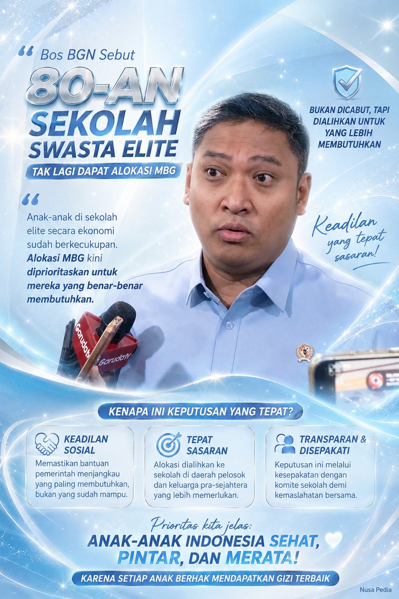 NusaPedia8's tweet photo. Mendahulukan Yang Kelaparan 🤝

Bukan pilih kasih, tapi prioritas! Ibarat bagi selimut, yang bawa jaket tebal ngalah buat yang kedinginan. Gizi anak prasejahtera kini lebih terjamin.

Spill pendapatmu di kolom komentar! More👉🏻 https://t.co/CIuaEzwpBZ

#JagaIndonesia #MBG #BGN https://t.co/b7QLJkTxY6