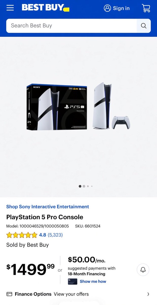 CapitalDyue's tweet photo. 🚨 PS5 PRO PRICE REVEALED AFTER GTA VI 60 FPS CONFIRMATION! 🔥

Best Buy is listing the PS5 Pro at $1,499.99 — just as GTA VI is confirmed to run at 60 FPS on PS5 Pro. 👀

GTA 6 at 60 FPS is officially getting expensive. 💀🔥

#GTAVI #GTA6 #PS5Pro #RockstarGames #GamingNews https://t.co/ai67SjRfhI