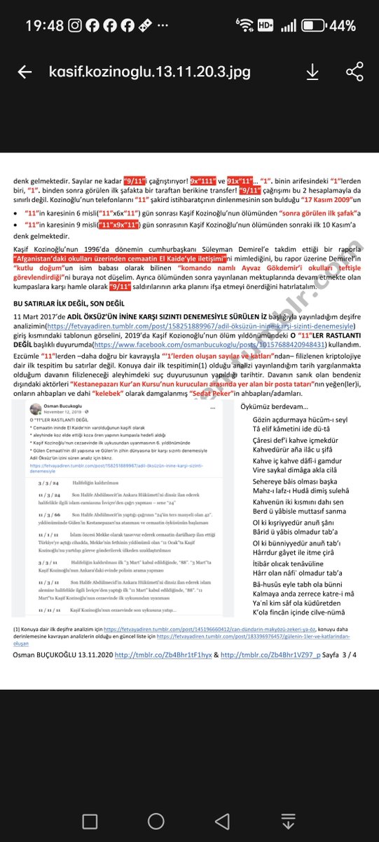 PantheRei2's tweet photo. KAŞİF KOZİNOĞLU 

SIR ÖLÜMÜNÜ ÇÖZECEK ŞİFRELERİN
YAYINLANMASINDAKİ ŞİFRELER 
/ 
DİNLENDİĞİ TARİH ARALIĞI 
ÜZERİNDEN SÜRÜLEN İZ

Blog linki: https://t.co/9MJvJncvTR

PDF linki: https://t.co/uqvmwYWw6V https://t.co/jw9ub17jFq