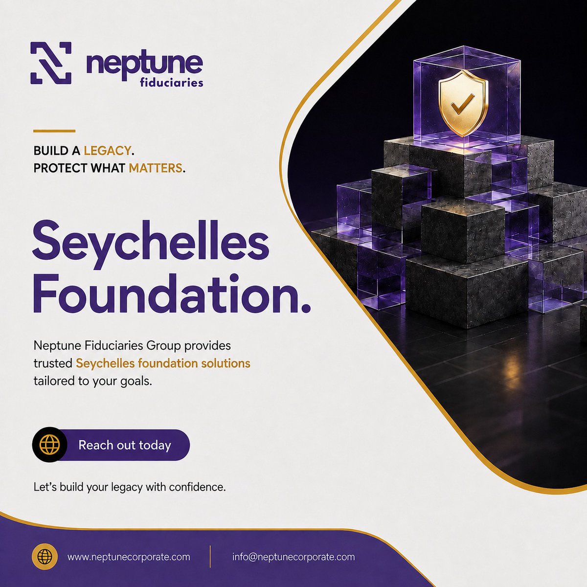 NeptuneFid's tweet photo. Build a legacy. Protect what matters. 🛡️

A Seychelles Foundation can support wealth preservation, succession planning, asset holding and long term provision for beneficiaries.

Discover tailored solutions with Neptune Fiduciaries Group.

🌐 https://t.co/kMIwexjyN9 https://t.co/PeGPbaMVT9