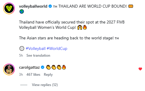 NewText16's tweet photo. ว้ายยย ตัวมัมมา 😭 บราซิล-ไทย ตลอดไป ❤️
 
#วอลเลย์บอลหญิง https://t.co/KbPSy8luII