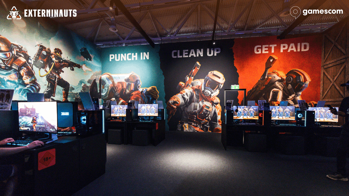 Exterminauts_'s tweet photo. The worksite’s been buzzing—thanks to everyone who stopped by and played Exterminauts with us at gamescom!
#Exterminauts #CoOpGaming #PvEShooter https://t.co/Qd6MsAvlTX