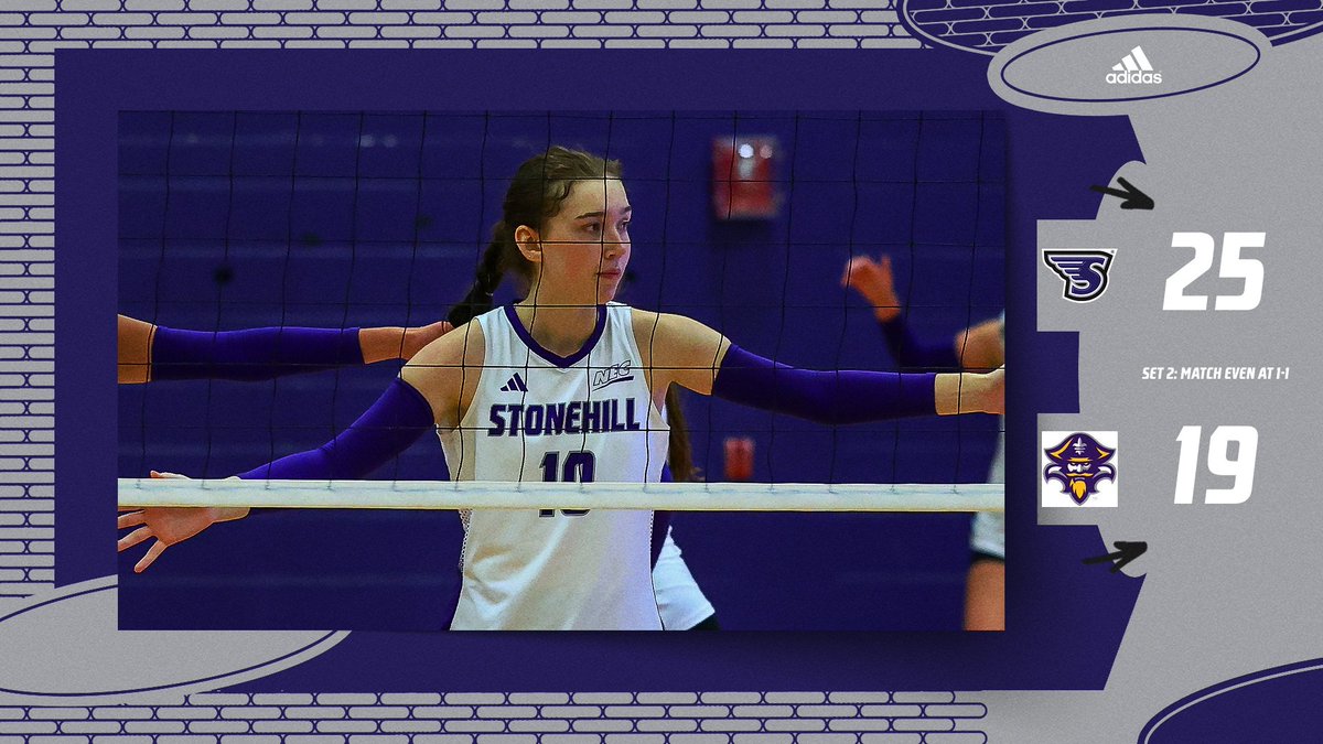 Stonehill_WVB's tweet photo. Cat Detweiler on fire 🔥 hitting .357 as Skyhawks even up the match claiming the second set, 25-19! 

#GoHill | #NECWVB https://t.co/BPlw98QGD9