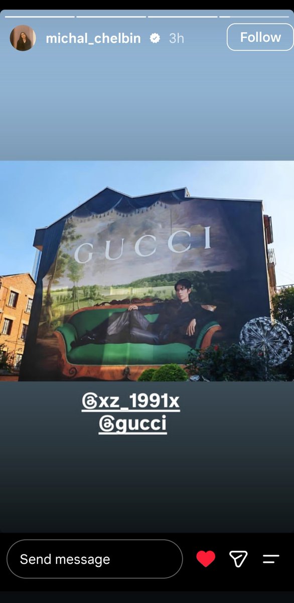 yuuyuu_chan's tweet photo. Michal Chelbin, the photographer for #GucciPrimavera campaign, once again posted pictures of #XiaoZhan on her IGstory and tagging his account.

#XiaoZhanxGucci https://t.co/aHm8Myl6qp