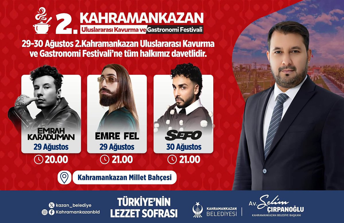 selimcirpanoglu's tweet photo. Memleketimizin etini, kavurmasını, çöp şişini, kavununu, höşmerimini ve diğer lezzetlerini tüm ülke çapında tanıtacağımız festivalimiz başlıyor. 

30 Ağustos Zafer Bayramımızın coşkusunu yöresel lezzetlerimizle taçlandırıyoruz. 

Bugün 16:30’da Belediyemiz önünden uluslararası halk dansları topluluğu, vatandaşlarımız ve aşçılarımızla birlikte kortej eşliğinde alana hareket edeceğiz.