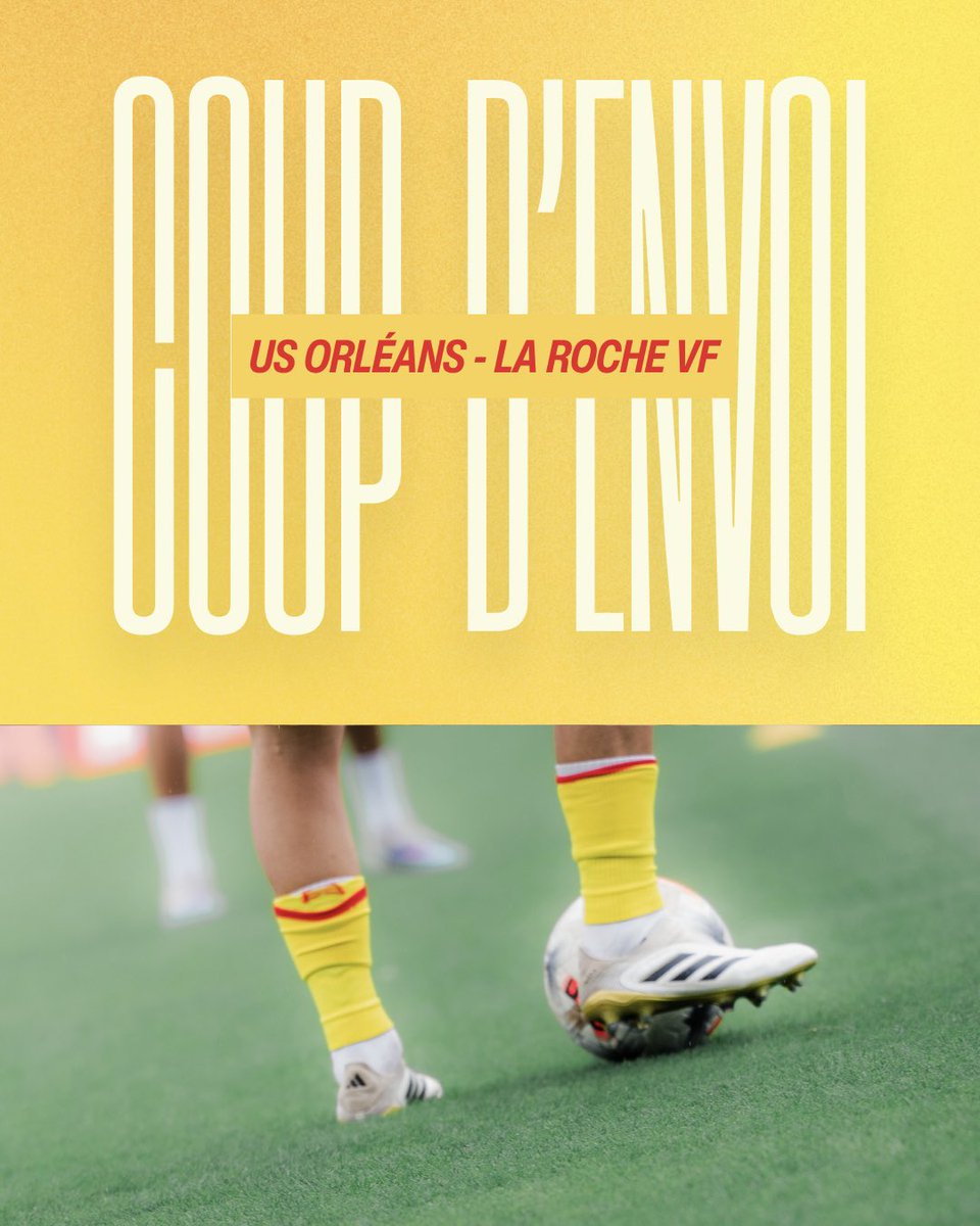 US_Orleans's tweet photo. 𝐏𝐥𝐚𝐜𝐞 𝐚𝐮 𝐣𝐞𝐮. 🔥

Le coup d’envoi est donné au Stade de la Source. 

#TeamUSO 🟡🔴 #USOLRVF https://t.co/Ci3aSpYeVb