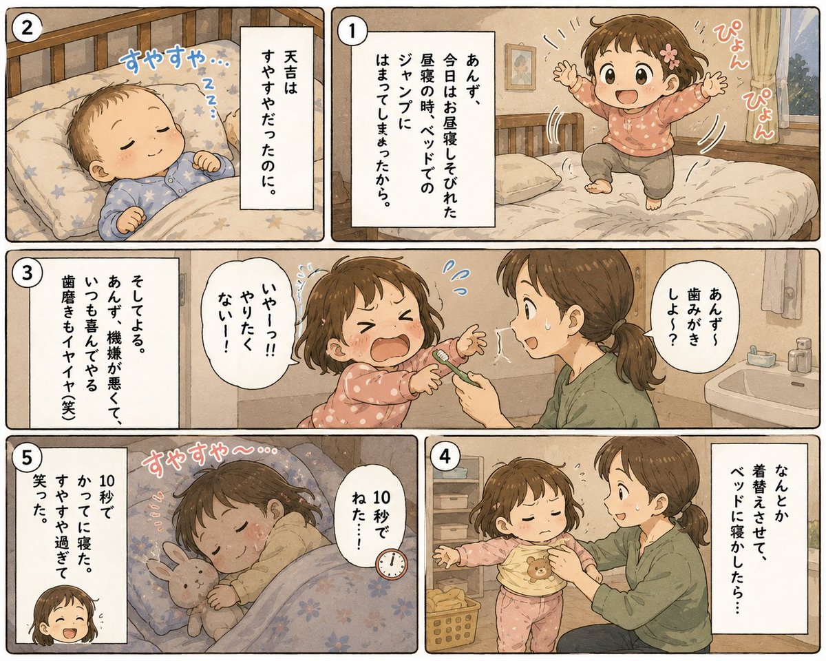 yasu4372's tweet photo. 我が家の幸せひとコマ
最近こういうの多いんですが自我の目覚めですよね

#自我の目覚め
#不機嫌　　#2歳　#歯磨き　#爆寝 https://t.co/4bkHIvnJMc