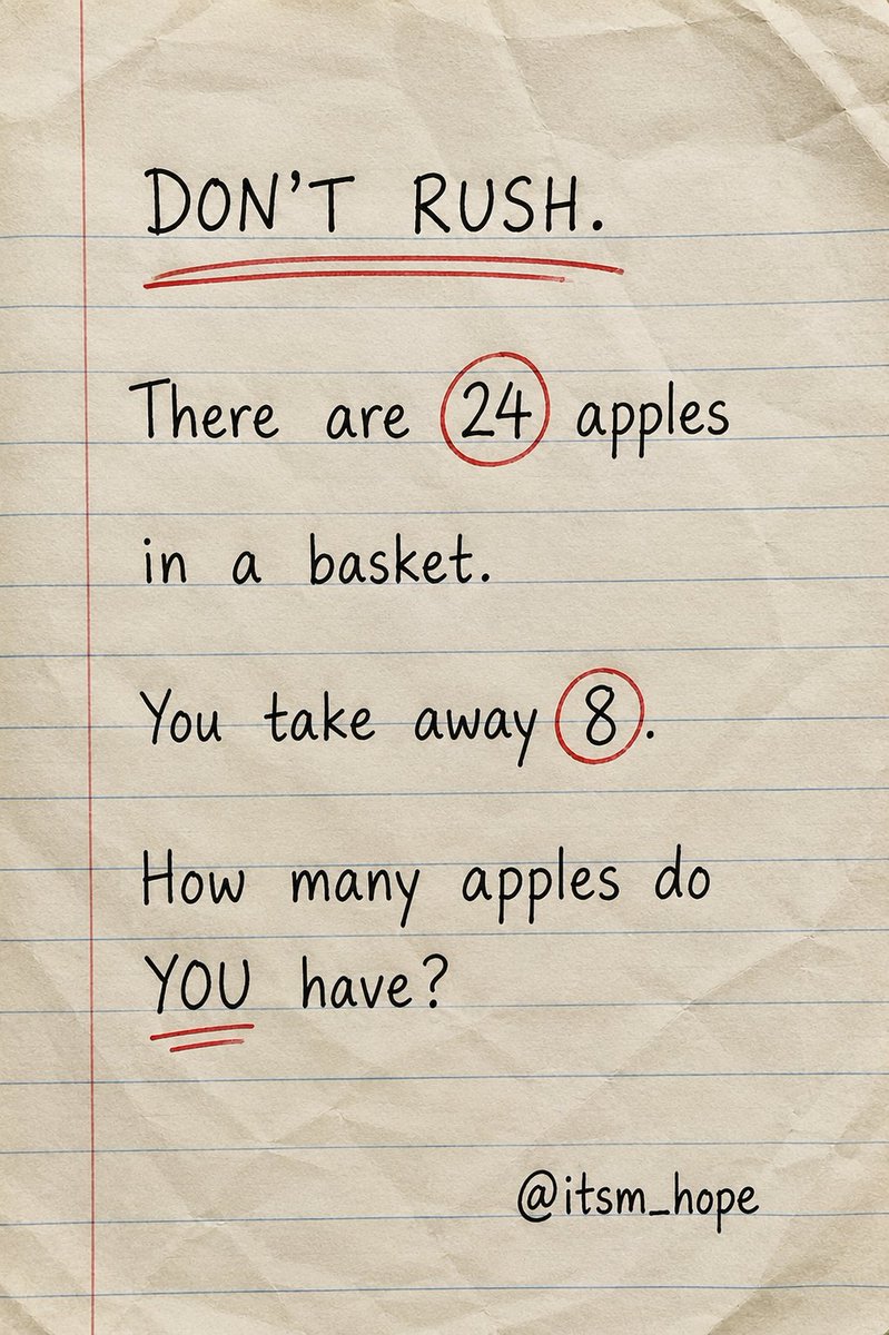 itsm_hope's tweet photo. Cheating not allowed 

How many apples do you have ? https://t.co/Spl5dI9W3I