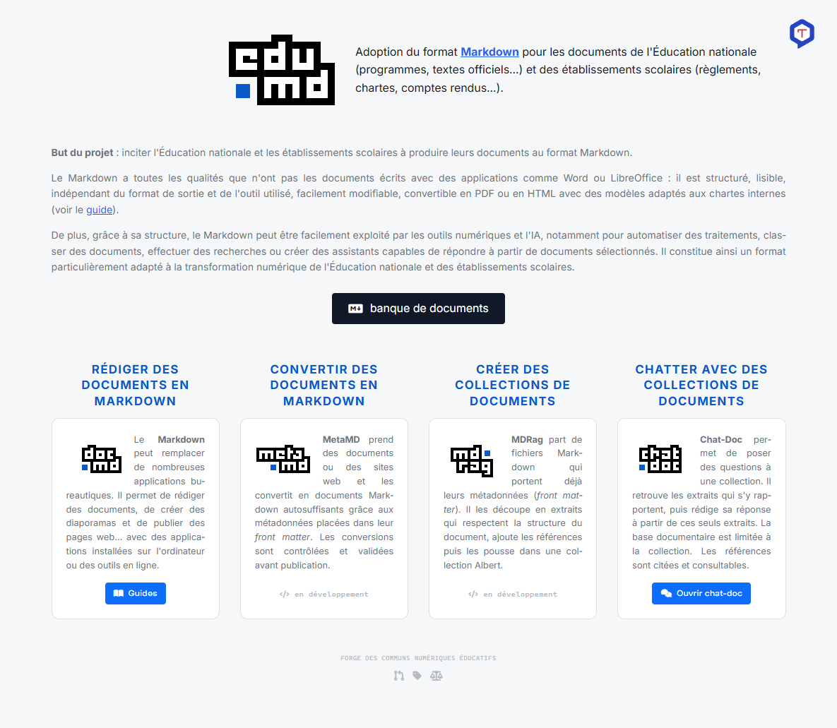 laurentabbal's tweet photo. EDU-MD "Adoption du format Markdown pour les documents de l'Éducation nationale (programmes, textes officiels…) et des établissements scolaires (règlements, chartes, comptes rendus…)."  

➡️ https://t.co/orZuT9vSwI https://t.co/sbPzWnZw6Z
