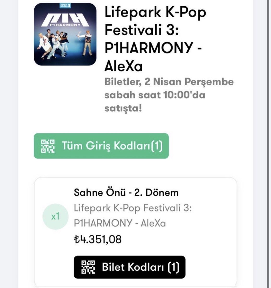 heesuncu's tweet photo. p1h p1harmony piwon konser bilet satis

sahne onu bileti bir arkadasım gidemeyecegi icin satıyor ilgilenen olursa daha uyguna satabilir dm goren rt atsin lutfen
@piwonsatiss @p1htakas @piwonsatis https://t.co/jIOKICkOkT