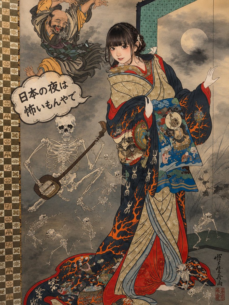 masatomo102441's tweet photo. なんか撮可の日は怖いものばかり撮っちゃいます😅「ゴールドマンコレクション　河鍋暁斎の世界展」at神戸市立博物館 https://t.co/26eGGhIr07