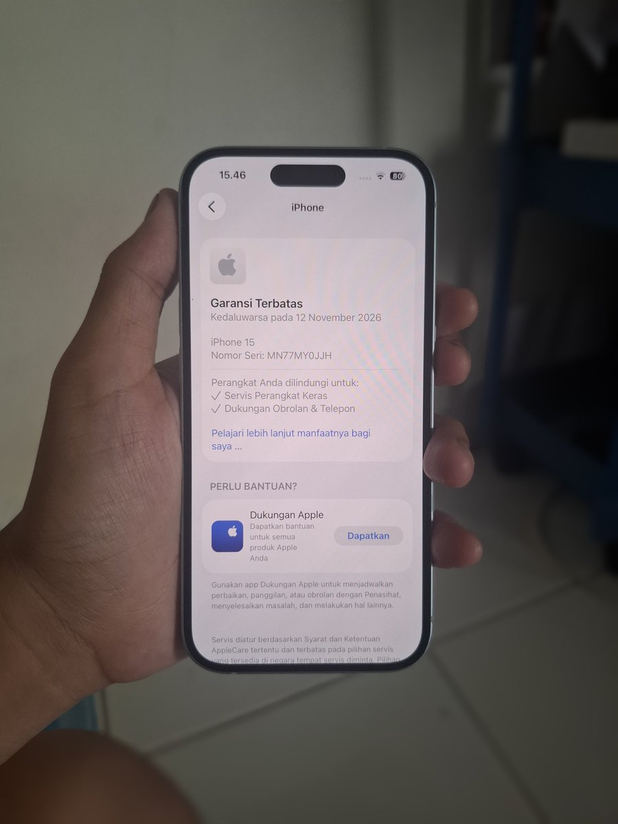 Cahayakbar's tweet photo. 9.8 NEPIS
Iphone 15 128Gb
BH 88% CC 539
Resmi Blibli
Garansi Nov 2026
Fullset (Box, Isi Box, Casan, &amp; Kartu Garansi)
Pemakaian 1 tahun
Fungsi 100% https://t.co/G2nRVfvjSR