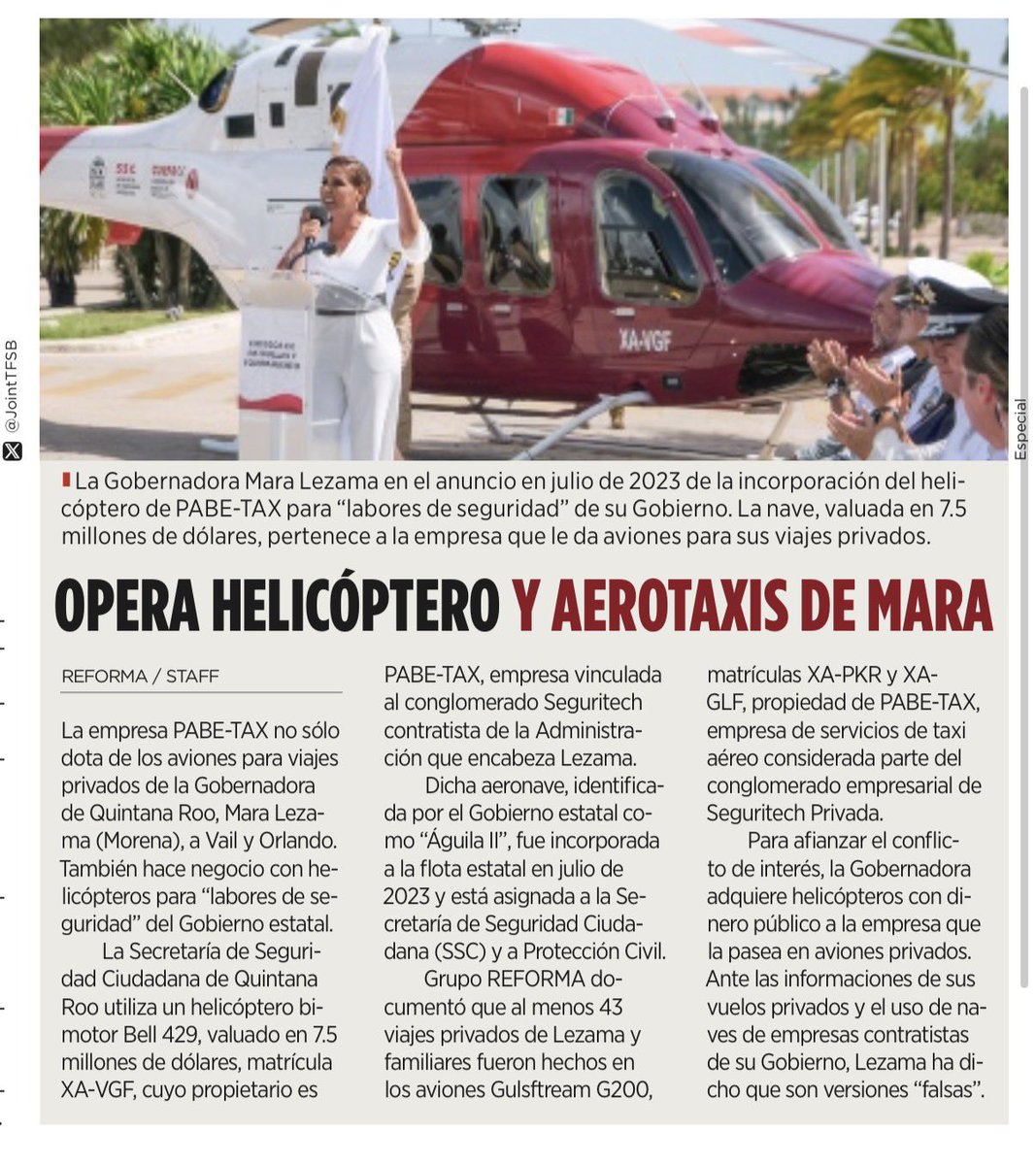 SimonLevyMx's tweet photo. Hoy en el periódico mexicano Reforma, nada es casualidad. https://t.co/QrT1luJYpP