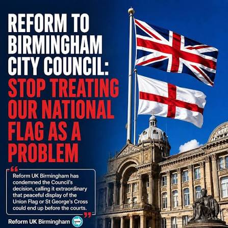 bulkeley_john's tweet photo. It's war now. Muslims are determined to crush the spirit of the English people by refusing to even acknowledge what flag they themselves live under. The civil war has begun and it's up to the British people to fight back. When a bunch of Muslims can dictate when and where you can fly your own flag, it's time for some serious resistance.