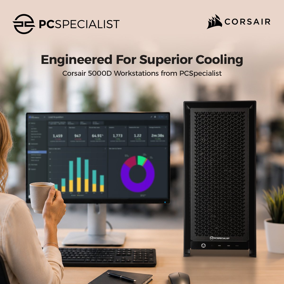 PCSpecialist's tweet photo. Built for demanding workloads, and engineered to keep them cool ❄️

The @Corsair 5000D is an excellent foundation for a high performance workstation.

Configure a Corsair 5000D ➡️ https://t.co/TycVTCiIyc https://t.co/YAIvUQHApZ