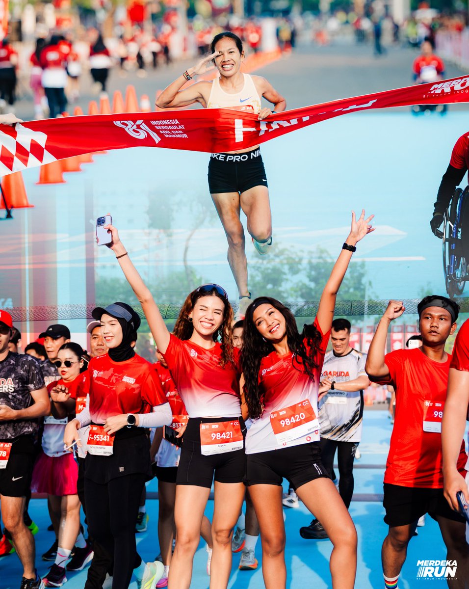 KEMENPORA_RI's tweet photo. Tag teman yang jadi partner lari kamu hari ini dan share momen finish-mu!
#MerdekaRun2026
#HUT81RI
#Kemenpora
#KitaIndonesia
#IndonesiaBerdaulatAdildanMakmur https://t.co/haVUn5EF5v