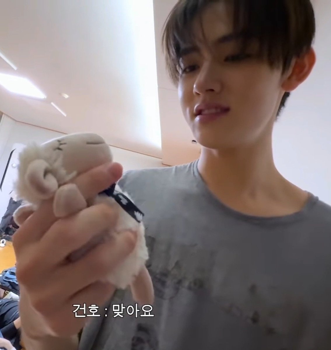 tanxencs's tweet photo. SEONGHYEON INI EMANG SUKA BANGET SAMA BARANG-BARANG LUCU YA 😭😭😭

🐶 : *nemu boneka domba*
🐶 : *dilempar ke 🐢*
🐢 : *dilempar lagi ke 🦒*
🦊 : *ngeliatin* “apa itu?”
🦊 : “bukannya ini punyaku?”
🦊 : “oh iya, ini punya aku”
🦊 : *nunjukin ke kamera* “kayaknya aku beli ini di New Zealand deh?”
🐶 : “betul”