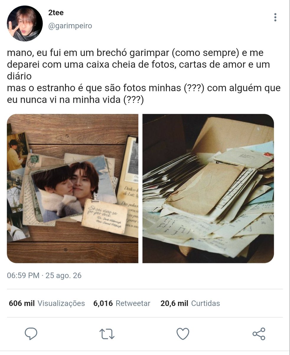 rubyslino's tweet photo. au teeteepor | vislumbre de nós

Teetee passa a maior parte da sua tarde garimpando em brechós até que um dia encontra uma foto sua com alguém, datada em 16/05/1855 e com uma pequena frase: "te amarei em todos os planos que nós existirmos - Por Suppakarn, 1855 - Nosso casamento" https://t.co/aahxYg8a3I